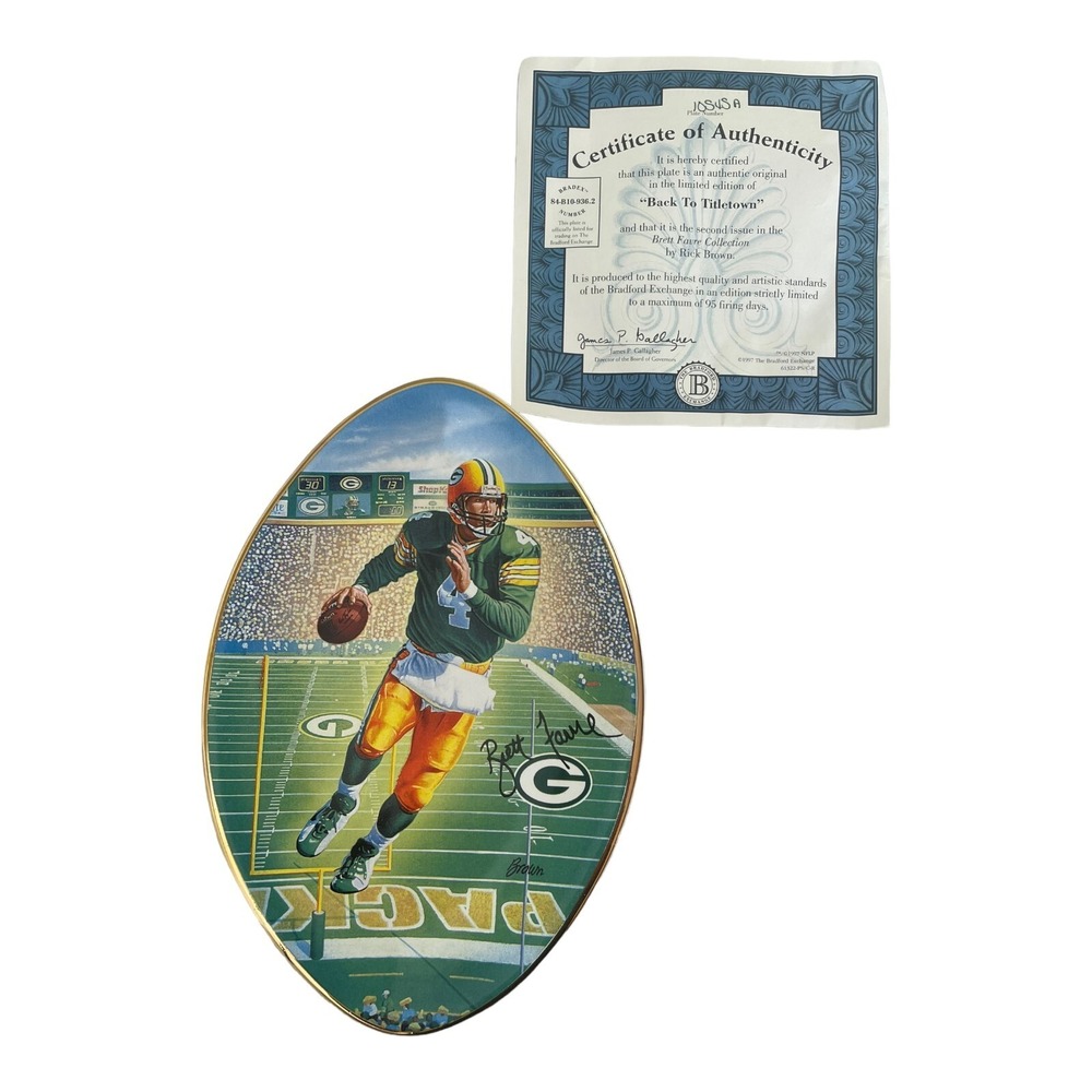 Brett Favre Green Bay Packers Bradford Exchange 3 Degrees to Victory Plate 8905A